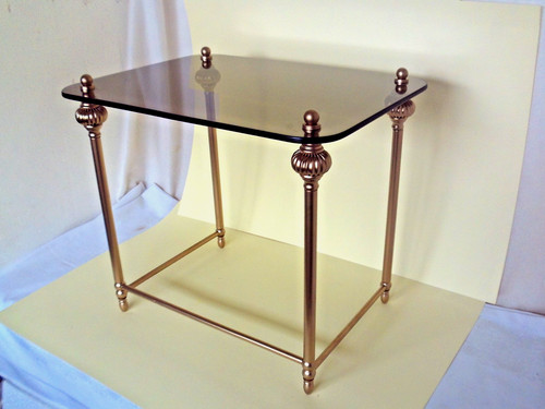 Tavolino ottone con vetro - tavolino, in