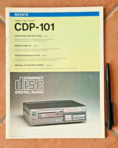 Sony cdp 101 manuale - sony, cdp-101