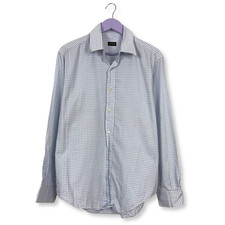 Camicia Valentino a quadri bianca e azzurra - Taglia M/L uomo