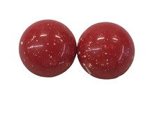 ORECCHINI CLIP BOTTONE MEZZA SFERA ROSSO BIGIOTTERIA VINTAGE ANNI 70-90 CM 3