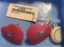 ORECCHINI Cuori Rossi OPS! OBJECTS in silicone con cuoricino in acciaio Nuovi 