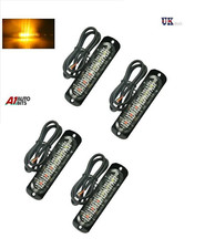 4pcs LED Lampeggianti Strobo Lampade Luci Ultra Slim 6 Ambra Auto SUV Surface