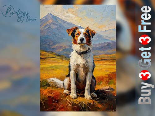 Stampa quadro olio - cane, di