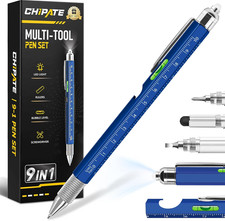 Regalo Uomo, Penna Regalo Multifunzione 9 in 1, Idee Regalo Natale, Regali Uomo 