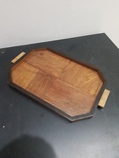 FADA ASIAGO Antico Vassoio Hotel Ottagonale Legno 1930 ART DECO Bar 38X24cm