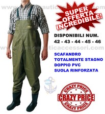 SCAFANDRO STIVALE DOPPIO PVC STAGNO NUMERO 42 BARCA GOMMONE PESCA SPINNING ALTRO
