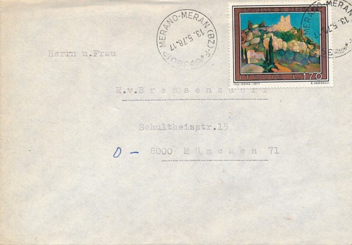 Italia 1977 busta per - italia, germania