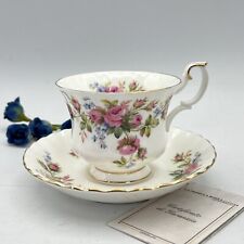 Tazza da tè The in porcellana Royal Albert Tazzina inglese Moss Rose Fiori 