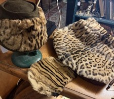 Antico manicotto/borsa Ocelot