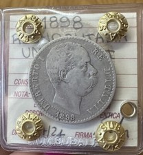 REGNO D' ITALIA UMBERTO I 2 LIRE 1898 RARA sigillata qBB SUBALPINA