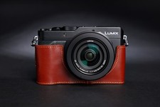 Custodia mezza fotocamera in vera pelle fatta a mano per Panasonic LX100