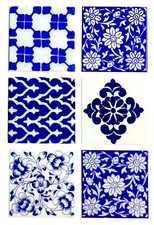 Set Di 6 Blu Ceramica Casa