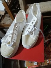 Scarpe donna REQUINS mai indossate NUOVE n°39 simile a Pirelli Converse zeppa