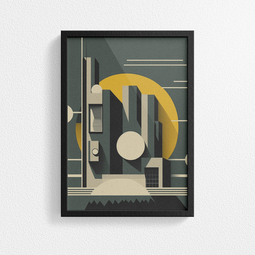 Poster stampa stile bauhaus - poster,
