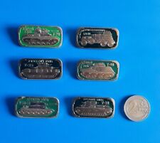 "Lotto"  6 spille vintage "Carro armato", made in CCCP, RUSSIA, anni 70, metallo