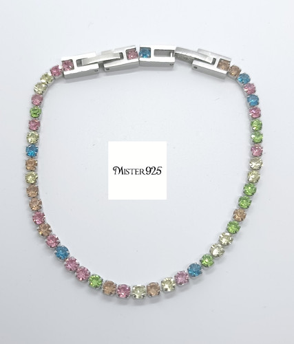 Bracciale tennis acciaio - , donna
