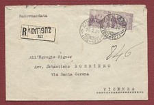 raccomandata Zugliano frazionario storia postale regno Michetti coppia c.50 1924