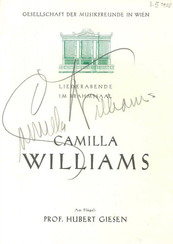 Camilla williams autografo - camilla,