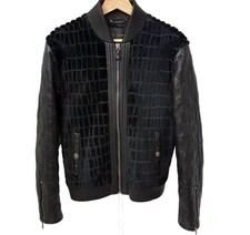 Versace Veste en cuir velours