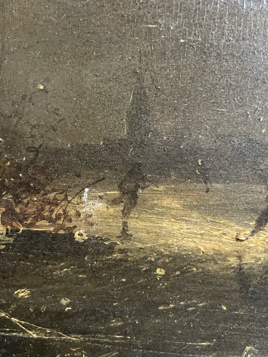 Antico dipinto olio - , paesaggio