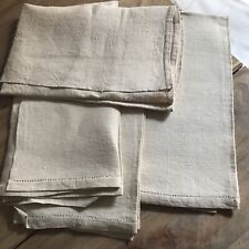 Canovacci  Set 4  Pezzi Antichi Vintage Nuovi Rifiniti A Mano Tessuto  Canapa