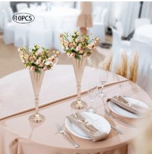 2x Portafiori da Tavolo in Metallo Supporto Tromba Alto Matrimonio Fiori