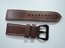 1 x Cinturino Orologio 24mm Panerai con Fibbia in Acciaio Nero 22mm