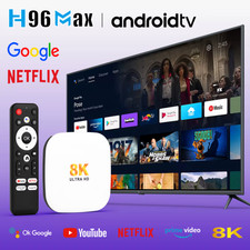 H96 Max Android 14 Smart TV Box UHD 8k 128GB 4GB Lettore multimediale QuadCore WiFi6 5G