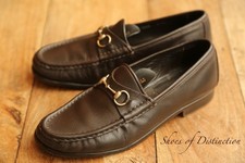 Gucci scarpe mocassini uomo marrone punta ottone UK 6 C US 7 EU 40