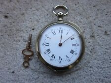 OROLOGIO DA TASCA HUIT RUBIS CARICA A CHIAVE CHIAVETTA CIPOLLA TASCHINO ANTICO