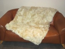 NATURALE ECO MERINO PELLE DI PECORA AGNELLO PATCHWORK COPERTA SOGGIORNO COPERTA DIVANO 170x200 cm