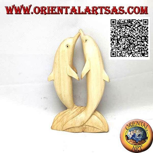 Scultura coppia delfini - coppia,
