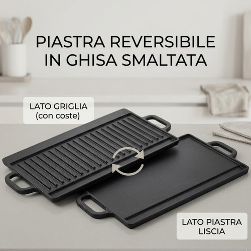 Piastra griglia reversibile - piastra,