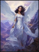 L'angelo della montagna - Tabella contati modelli punto croce ricamo colore DMC