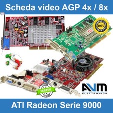 Scheda video AGP ATI Radeon 9700 PRO 9600 9550 9500 9250 9200 9100 retro PC AMD