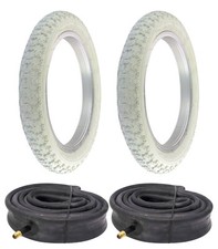 COPPIA PNEUMATICI BICI BIANCHI PRO+ CON TUBI RESISTENTI IN BATTISTRADA 14 X 2.125 COMP IIII