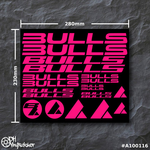 Bulls sticker rosso - neon, set
