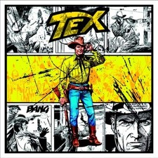 LA ROUGE -TEX WILLER serigrafia polimaterica su tela street art western fumetto