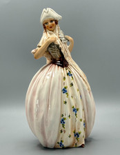 ⭕️ FIGURINA VINTAGE ITALIANA CERAMICA DAMA ABITO PALLONCINO - FIRMATA - MADE IN ITALY