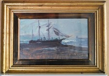 RONTINI FERRUCCIO – Velieri (Olio su tavoletta, 12,5 x 22,3)