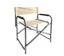 Sedia Regista Pieghevole Ferro Tessuto OXFORD Crema Poltroncina Portatile