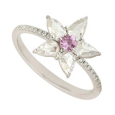 Anello fiore zaffiro rosa