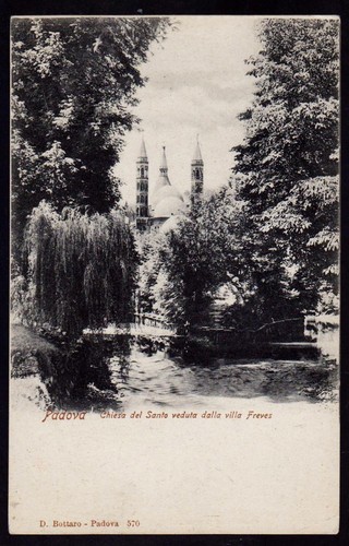 Padova cartolina chiesa - padova, del