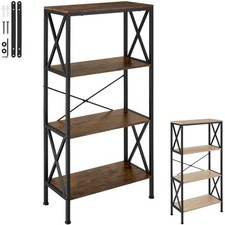 Scaffali alti libreria 4 ripiani scaffali cucina legno metallo stile industrial