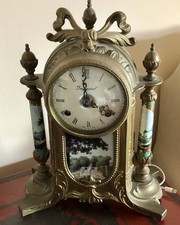 Orologio da tavolo Bronzo e Smalti- Altezza cm.31.