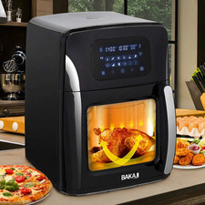 Forno Friggitrice ad Aria 12L 1800W Digitale LED 12 Programmi Con Accessori Inox