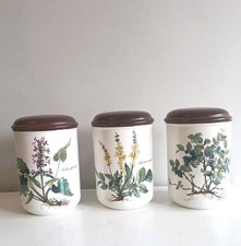 VILLEROY & BOCH N. 3 BARATTOLI GRANDI IN CERAMICA SERIE BOTANICA VINTAGE