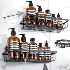 3 Pezzi Mensola Doccia, Senza