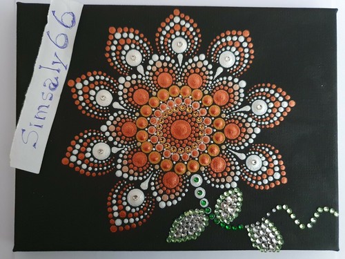 Fiore mandala tela - su,