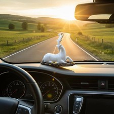 White Deer Car Ornament –